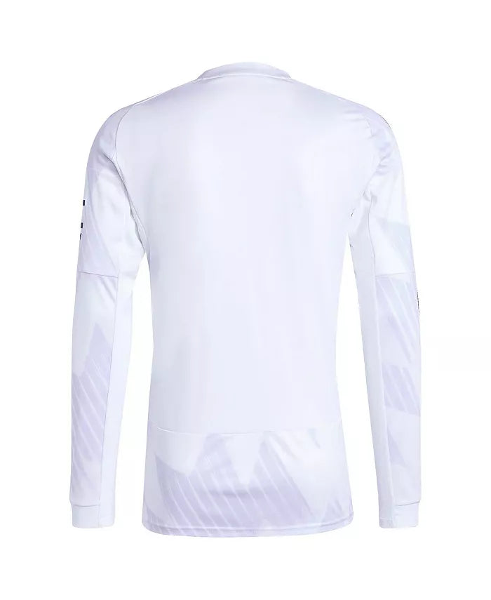Men'S White Manchester United 2025/26 Away Replica Long Sleeve Jersey