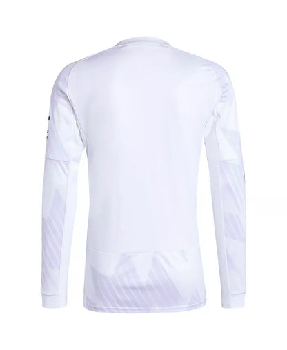 Men'S White Manchester United 2025/26 Away Replica Long Sleeve Jersey
